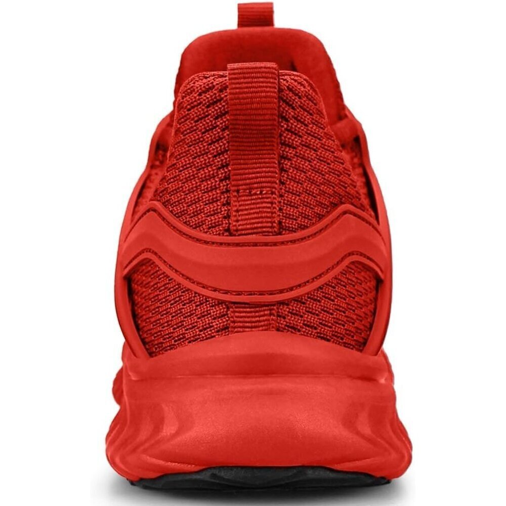 Women's Red Imported Mesh Slip On Walking Lightweight Casual Sneakers - Picture 5 of 5